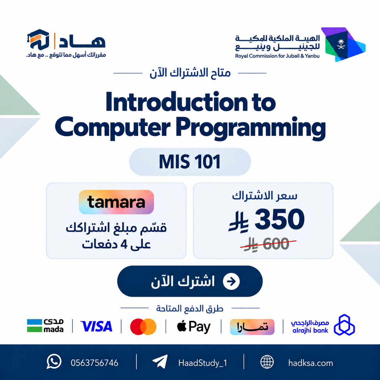 Introduction to Computer Programming MIS 101